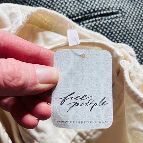 Free People Cheyenne Denim Mini Dress in Ivory NWT - Picture 7 of 16